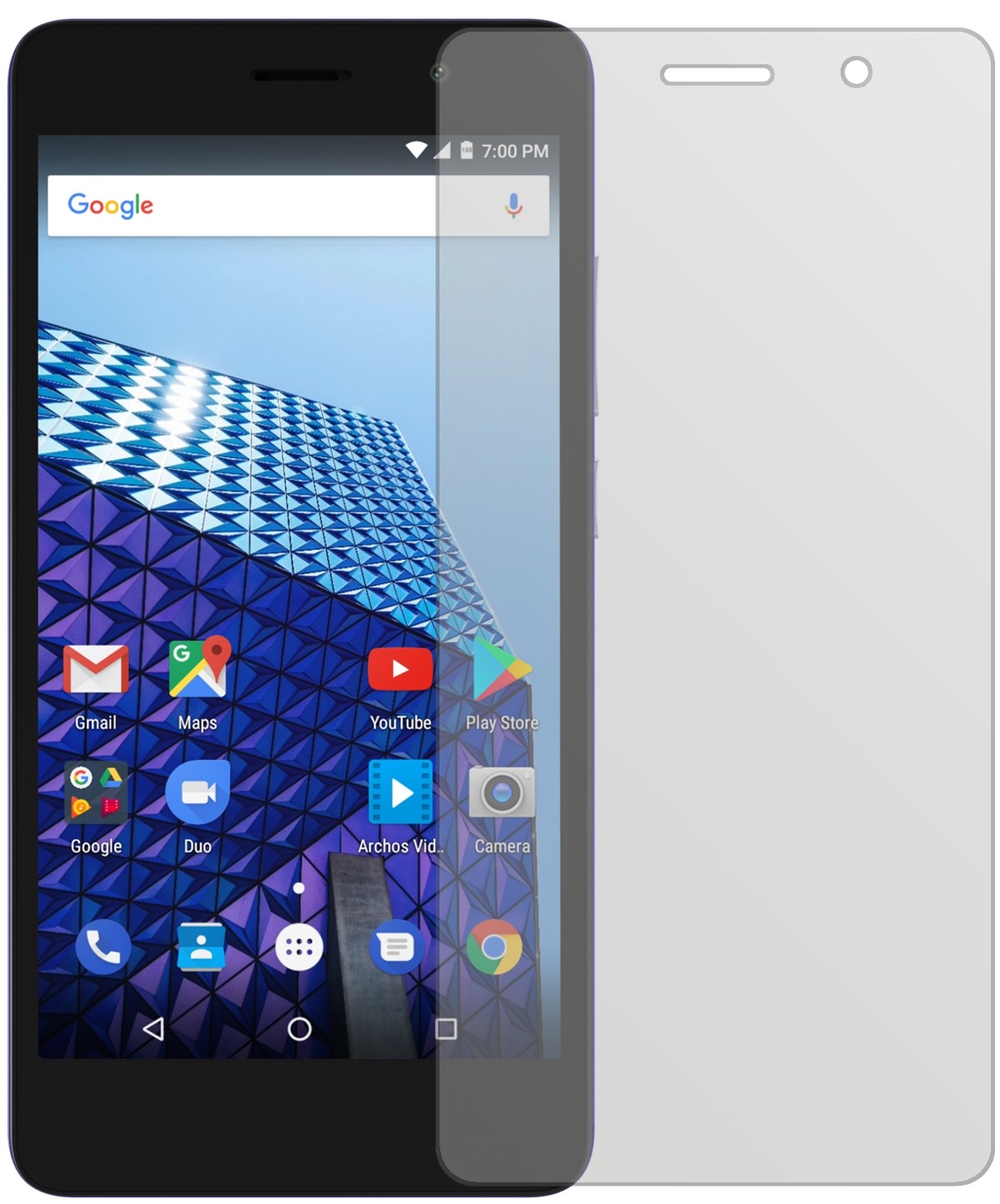 ArchosAccess 50 Color mit aufgebrachter dipos Displayschutzfolie, die lästige Fingerabdrücke minimiert