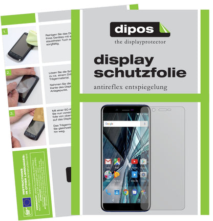 ArchosCore 57S mit aufgebrachter dipos Displayschutzfolie, die lästige Fingerabdrücke minimiert