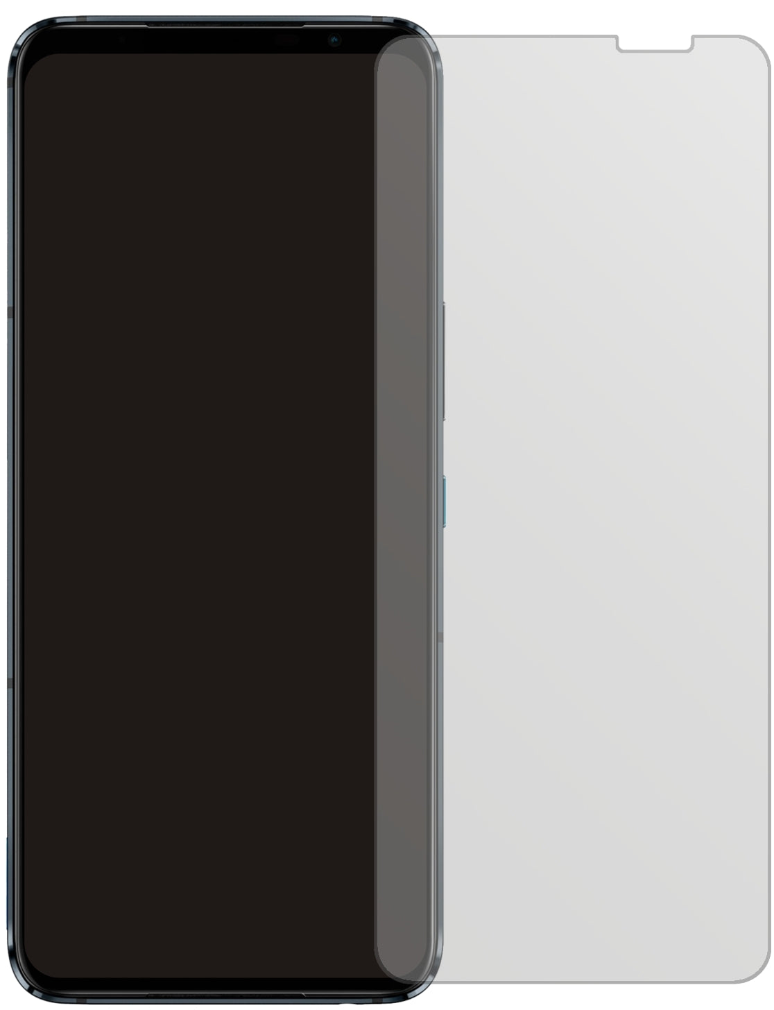 AsusROG Phone 5 Ultimate mit aufgebrachter dipos Displayschutzfolie, die lästige Fingerabdrücke minimiert