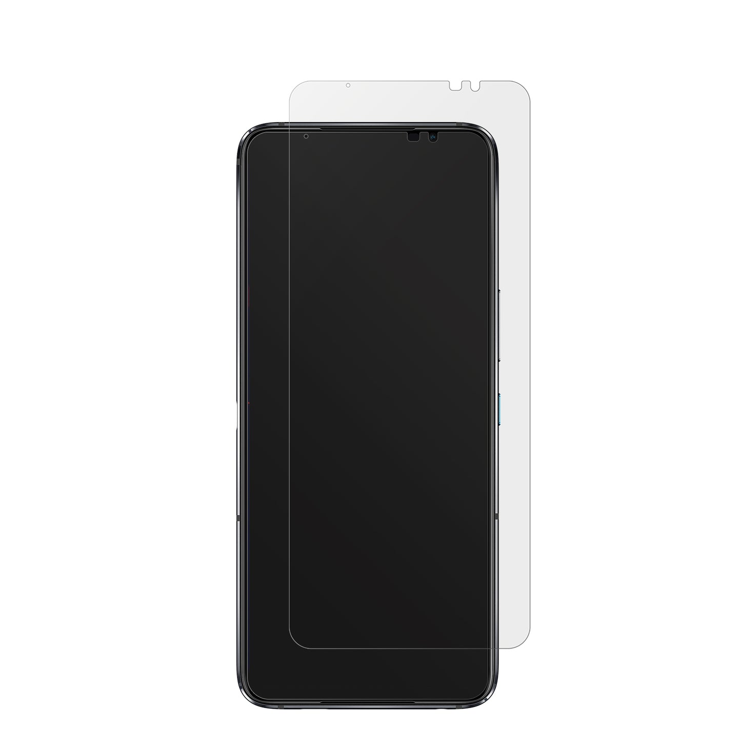 AsusROG Phone 6 Pro mit aufgebrachter dipos Displayschutzfolie, die lästige Fingerabdrücke minimiert