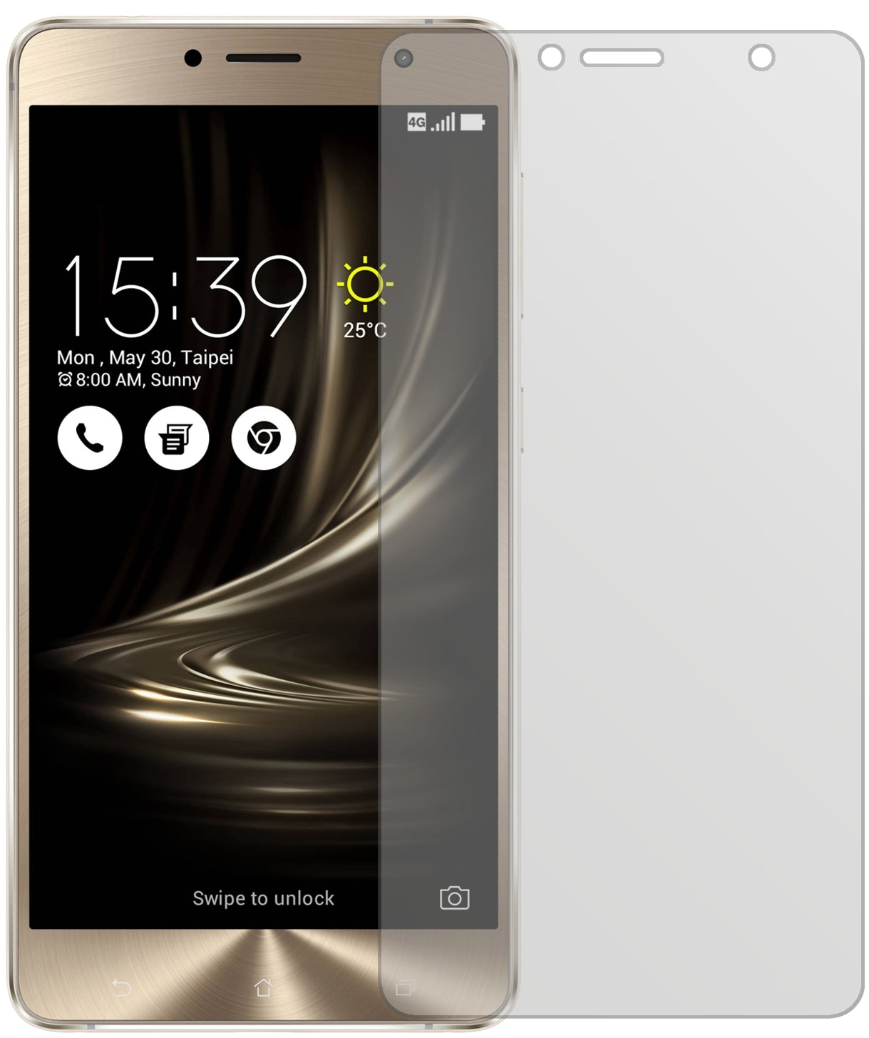 AsusZenfone 3 Deluxe ZS550KL 5,5 Zoll mit aufgebrachter dipos Displayschutzfolie, die lästige Fingerabdrücke minimiert