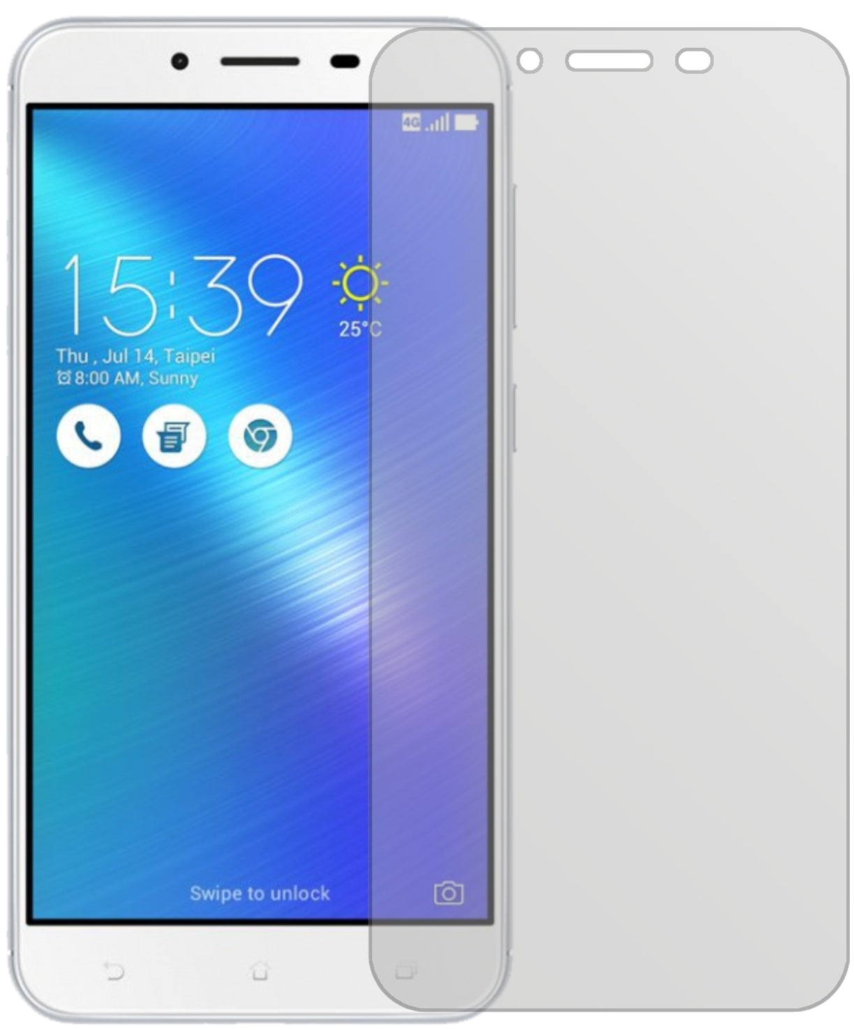 AsusZenFone 3 Max ZC553KL (2017) mit aufgebrachter dipos Displayschutzfolie, die lästige Fingerabdrücke minimiert