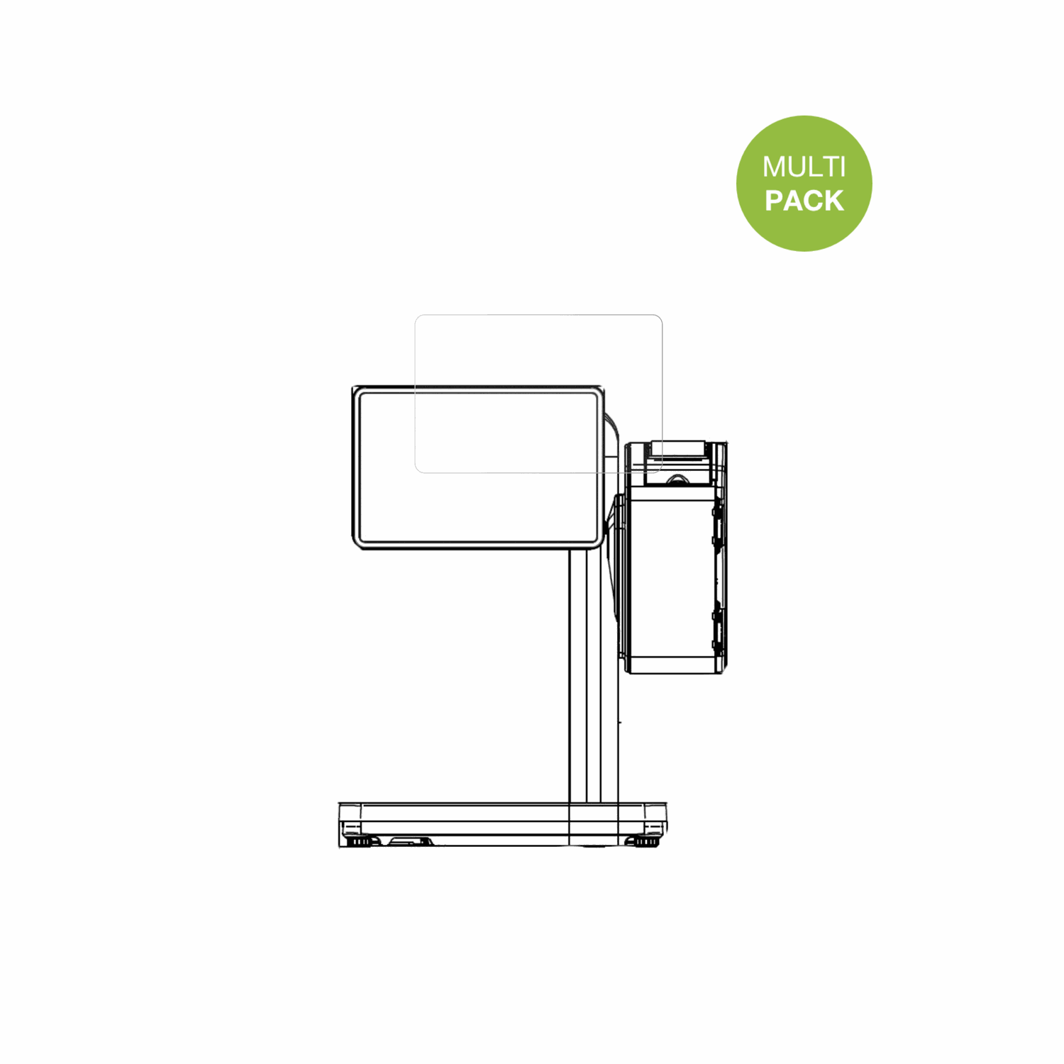 BizerbaQ1 pro 400 12.1 Zoll mit aufgebrachter dipos Displayschutzfolie, die lästige Fingerabdrücke minimiert