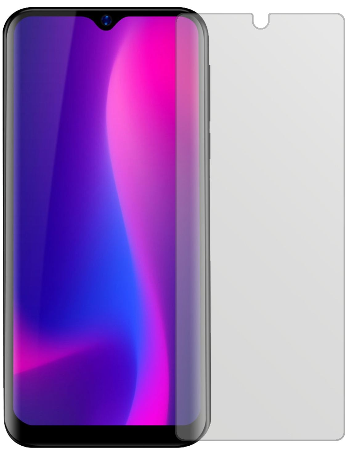 BlackviewA60 Pro (2019) mit aufgebrachter dipos Displayschutzfolie, die lästige Fingerabdrücke minimiert