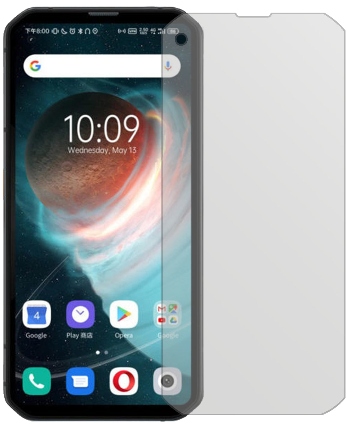 BlackviewBL6000 Pro mit aufgebrachter dipos Displayschutzfolie, die lästige Fingerabdrücke minimiert