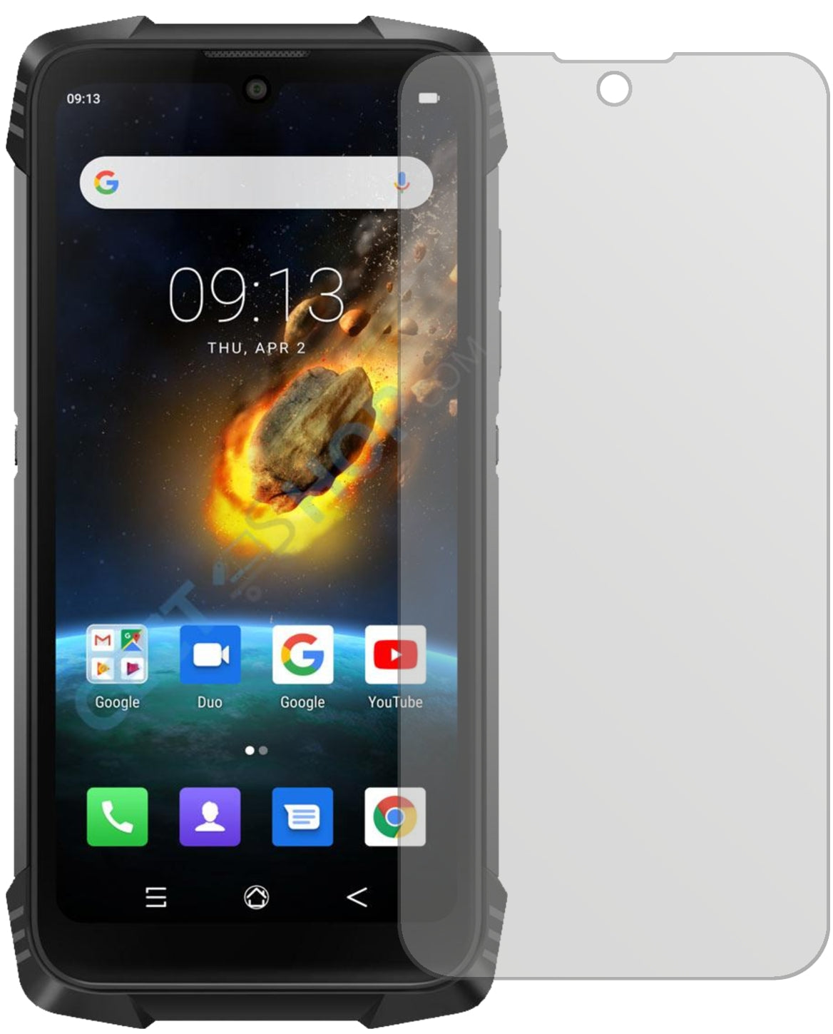 BlackviewBV6900 mit aufgebrachter dipos Displayschutzfolie, die lästige Fingerabdrücke minimiert