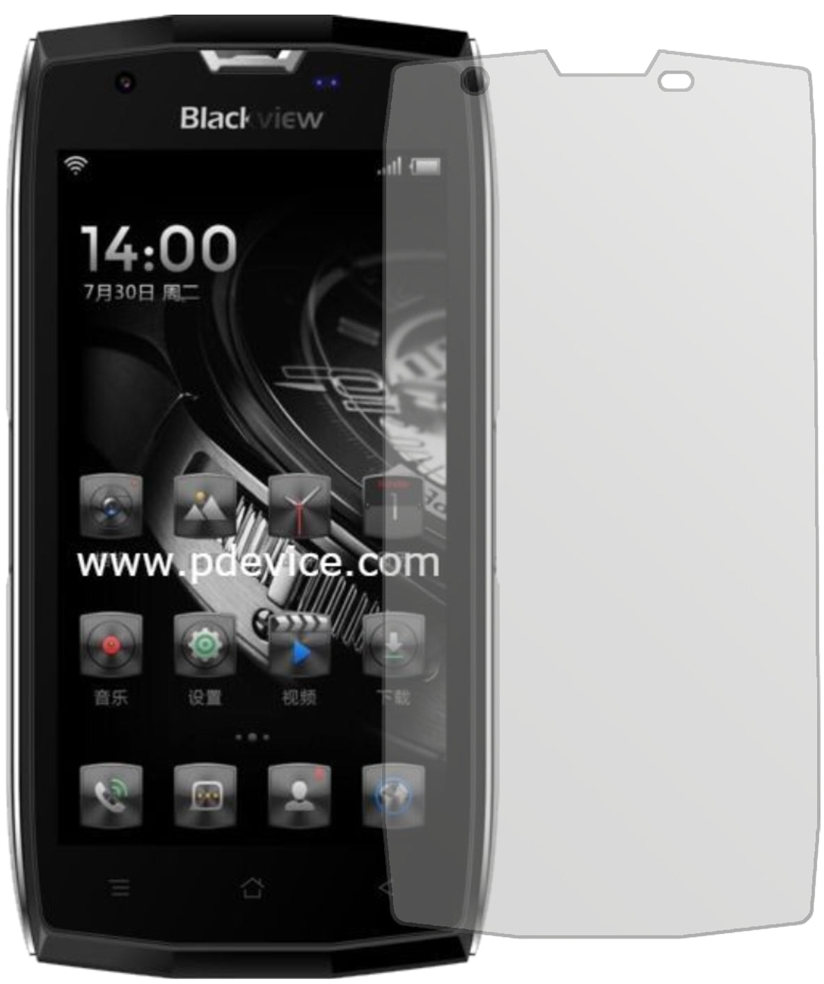 BlackviewBV7000 Pro mit aufgebrachter dipos Displayschutzfolie, die lästige Fingerabdrücke minimiert
