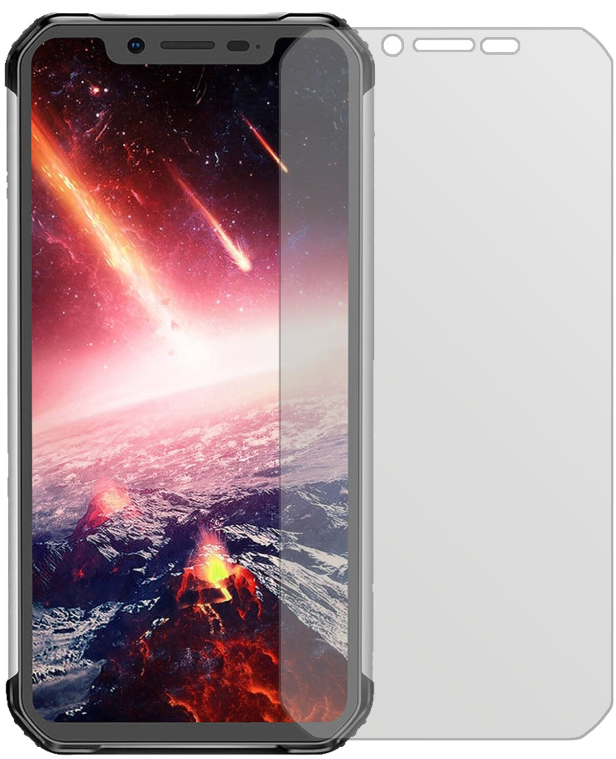 BlackviewBV9600 Pro mit aufgebrachter dipos Displayschutzfolie, die lästige Fingerabdrücke minimiert