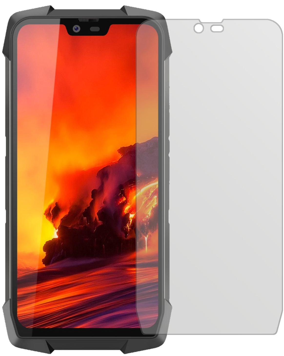 BlackviewBV9700 Pro mit aufgebrachter dipos Displayschutzfolie, die lästige Fingerabdrücke minimiert