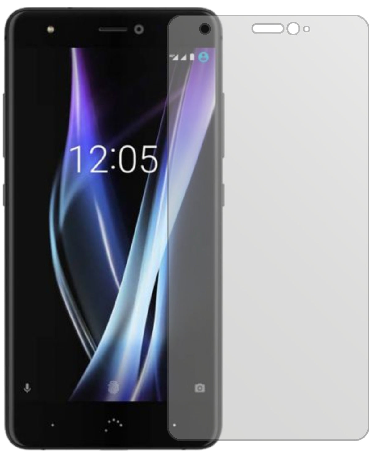 BQAquaris X Pro mit aufgebrachter dipos Displayschutzfolie, die lästige Fingerabdrücke minimiert