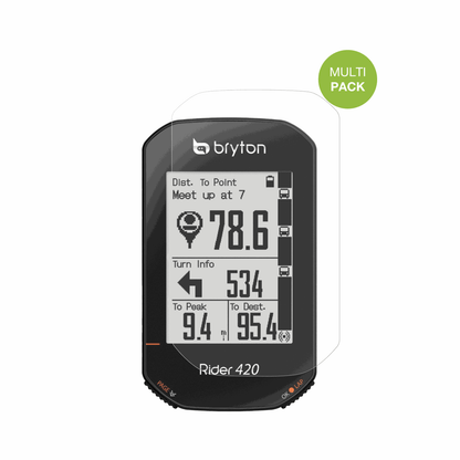 BrytonRider 420 mit aufgebrachter dipos Displayschutzfolie, die lästige Fingerabdrücke minimiert
