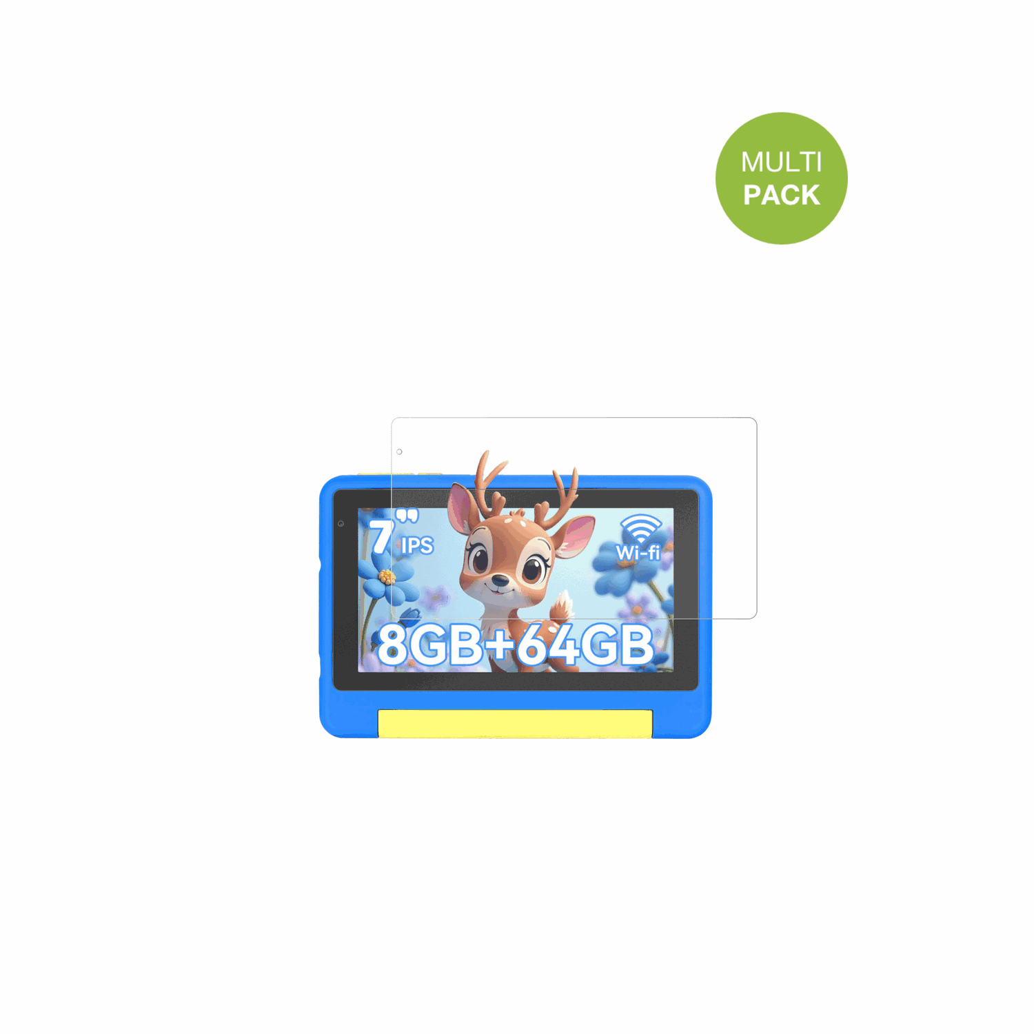 BufoKids Tablet 7 Zoll mit aufgebrachter dipos Displayschutzfolie, die lästige Fingerabdrücke minimiert