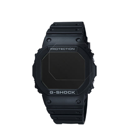 CasioG-Shock DW-5000U mit aufgebrachter dipos Displayschutzfolie, die lästige Fingerabdrücke minimiert