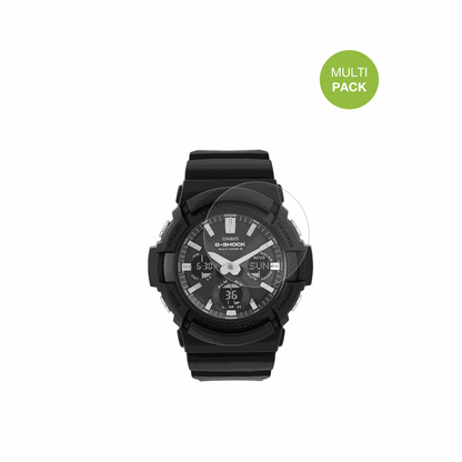 CasioG-Shock GAW-100 mit aufgebrachter dipos Displayschutzfolie, die l�stige Fingerabdr�cke minimiert