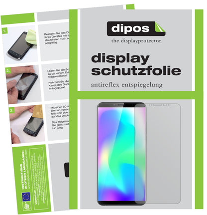 CubotX19 mit aufgebrachter dipos Displayschutzfolie, die lästige Fingerabdrücke minimiert