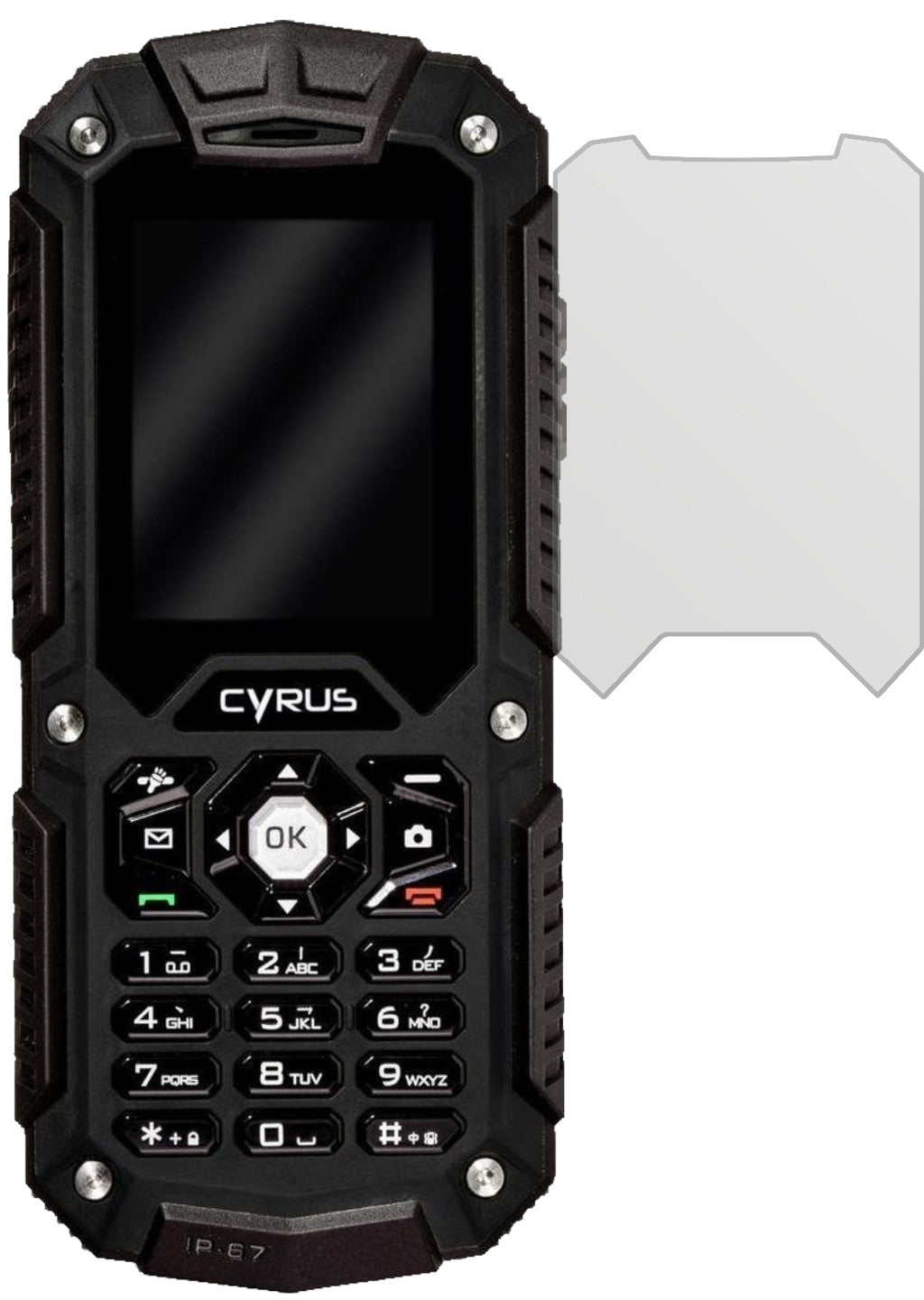 CyrusCM6 mit aufgebrachter dipos Displayschutzfolie, die lästige Fingerabdrücke minimiert