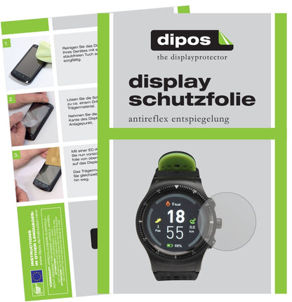DENVERSW-500 Smartwatch mit aufgebrachter dipos Displayschutzfolie, die lästige Fingerabdrücke minimiert