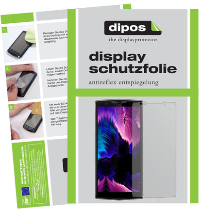 DoogeeBL9000 mit aufgebrachter dipos Displayschutzfolie, die lästige Fingerabdrücke minimiert