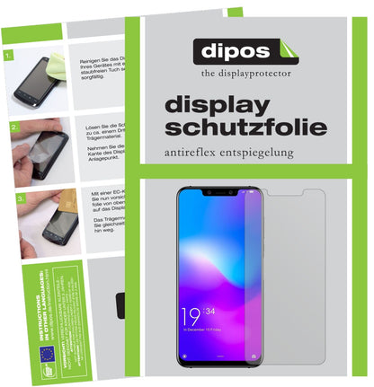 ElephoneA5 mit aufgebrachter dipos Displayschutzfolie, die lästige Fingerabdrücke minimiert
