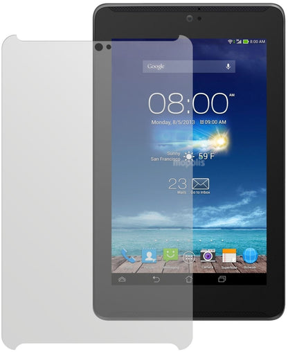 Fonepad 7Asus mit aufgebrachter dipos Displayschutzfolie, die lästige Fingerabdrücke minimiert