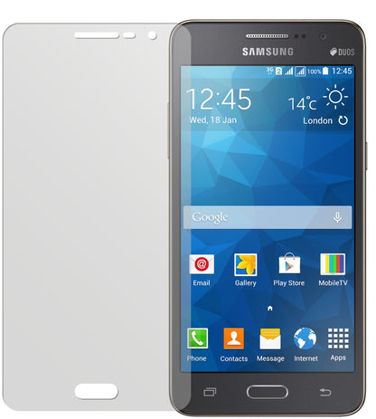Galaxy Grand PrimeSamsung mit aufgebrachter dipos Displayschutzfolie, die lästige Fingerabdrücke minimiert