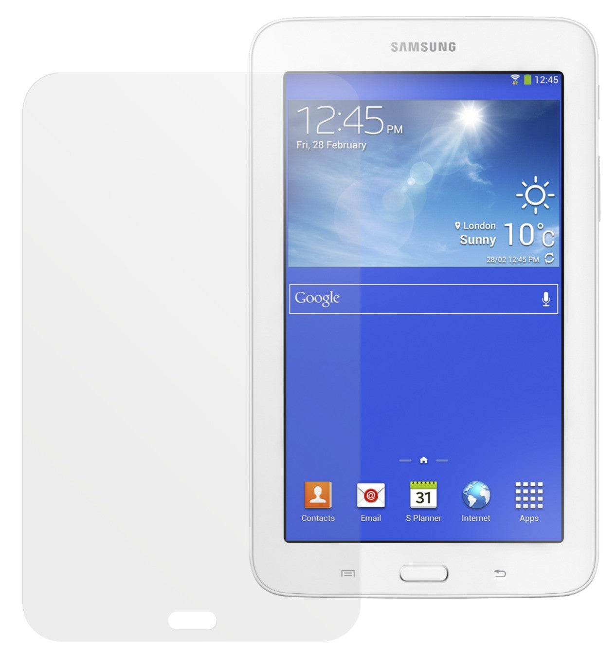Galaxy Tab 3 Lite 7.0 T110Samsung mit aufgebrachter dipos Displayschutzfolie, die lästige Fingerabdrücke minimiert