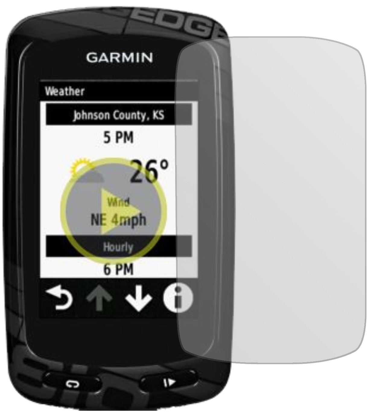 GarminEdge Touring Plus mit aufgebrachter dipos Displayschutzfolie, die lästige Fingerabdrücke minimiert