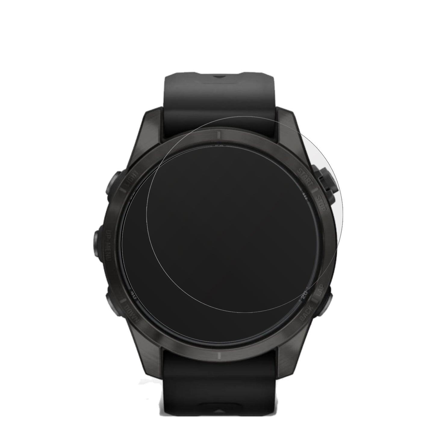 GarminFenix 7s Pro 47mm mit aufgebrachter dipos Displayschutzfolie, die lästige Fingerabdrücke minimiert