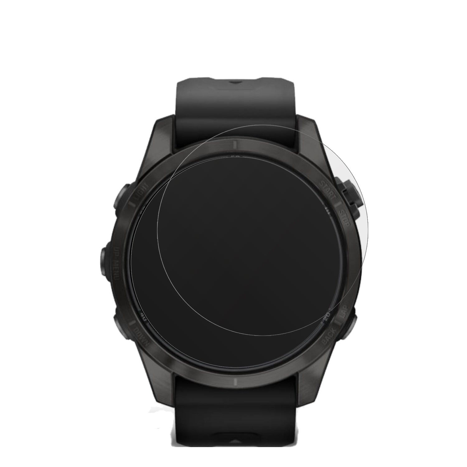 GarminFenix 7s Pro 47mm mit aufgebrachter dipos Displayschutzfolie, die lästige Fingerabdrücke minimiert