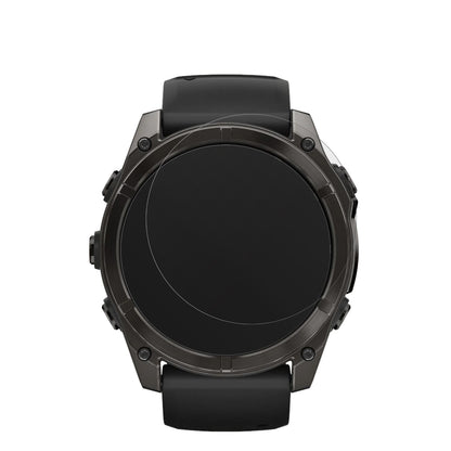 GarminFenix 7x Pro 42mm mit aufgebrachter dipos Displayschutzfolie, die lästige Fingerabdrücke minimiert
