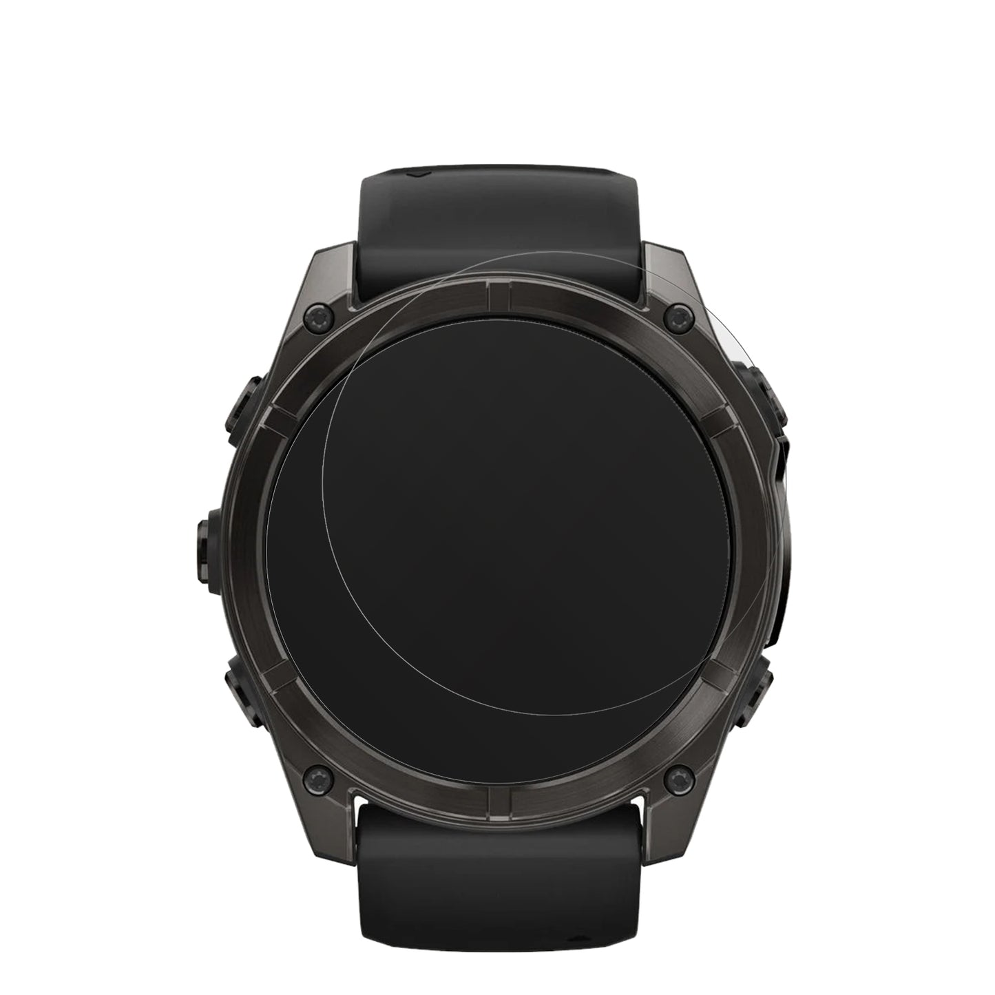 GarminFenix 7x Pro 47mm mit aufgebrachter dipos Displayschutzfolie, die lästige Fingerabdrücke minimiert