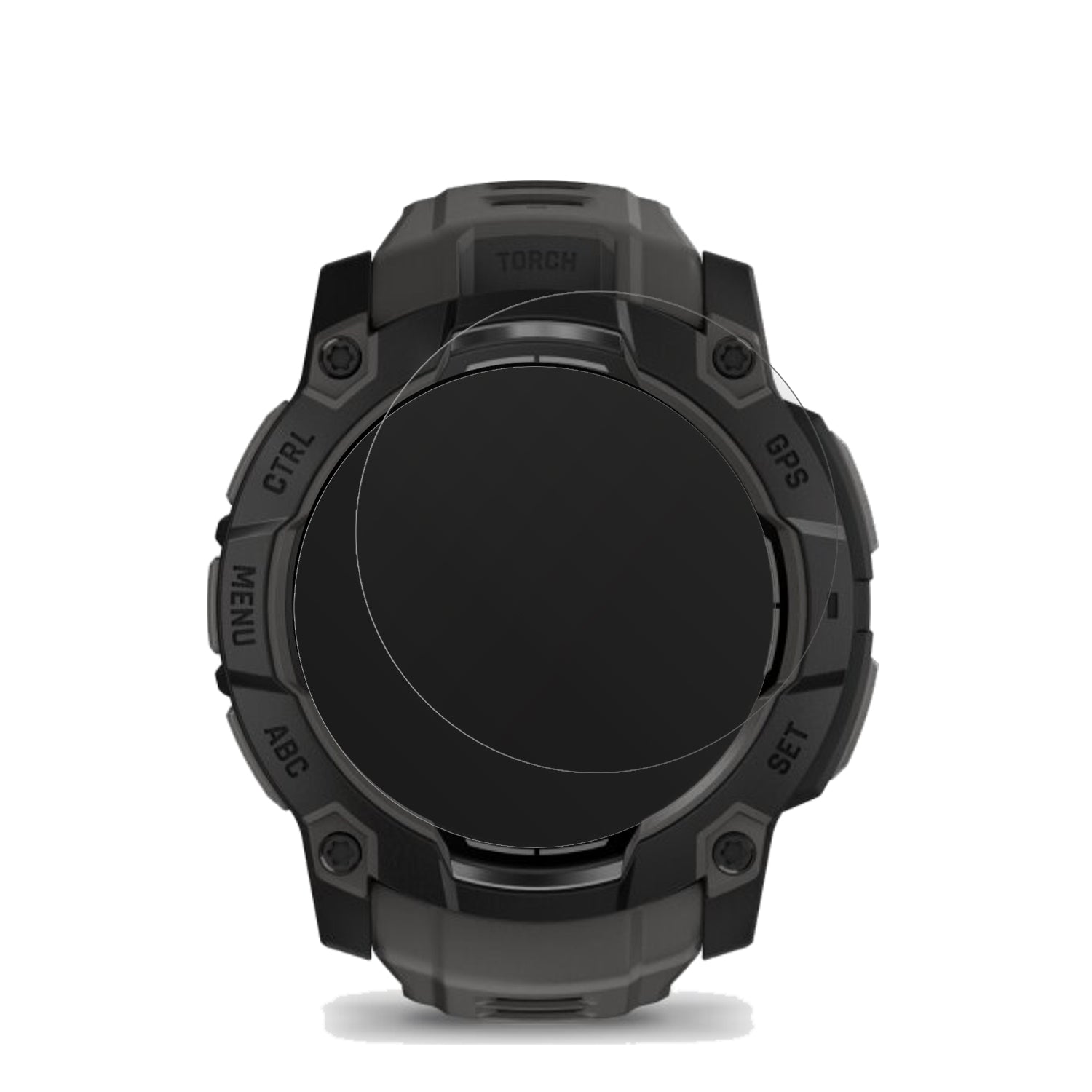 GarminInstinct 3 50mm mit aufgebrachter dipos Displayschutzfolie, die lästige Fingerabdrücke minimiert