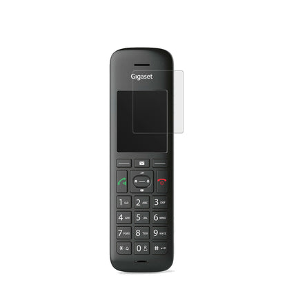 GigasetCE 575 HX mit aufgebrachter dipos Displayschutzfolie, die lästige Fingerabdrücke minimiert
