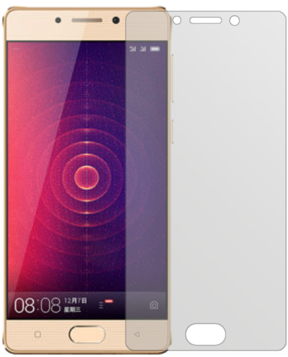 GioneeSteel 2 mit aufgebrachter dipos Displayschutzfolie, die lästige Fingerabdrücke minimiert