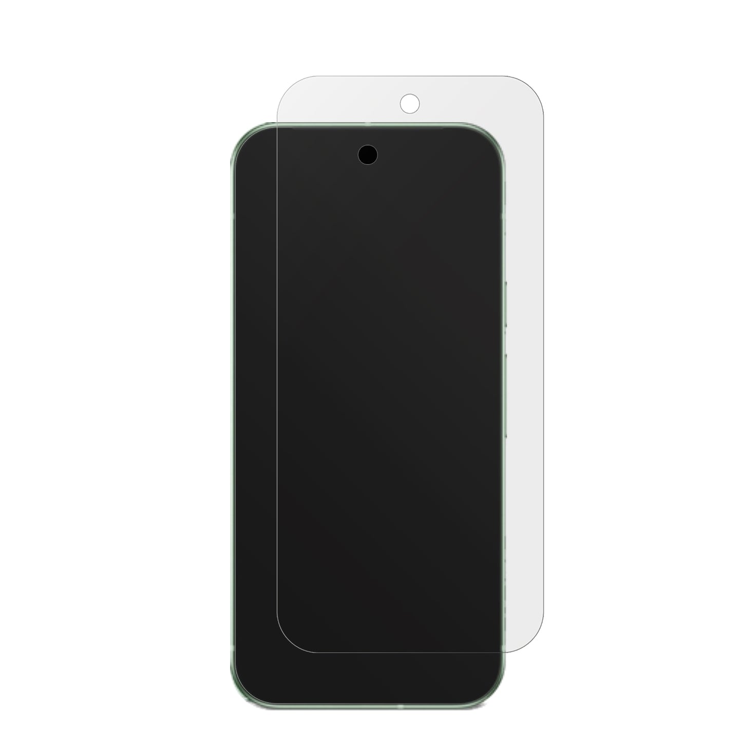 GooglePixel 9 mit aufgebrachter dipos Displayschutzfolie, die lästige Fingerabdrücke minimiert