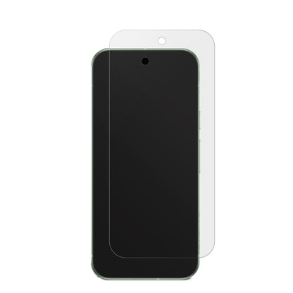 GooglePixel 9 mit aufgebrachter dipos Displayschutzfolie, die lästige Fingerabdrücke minimiert