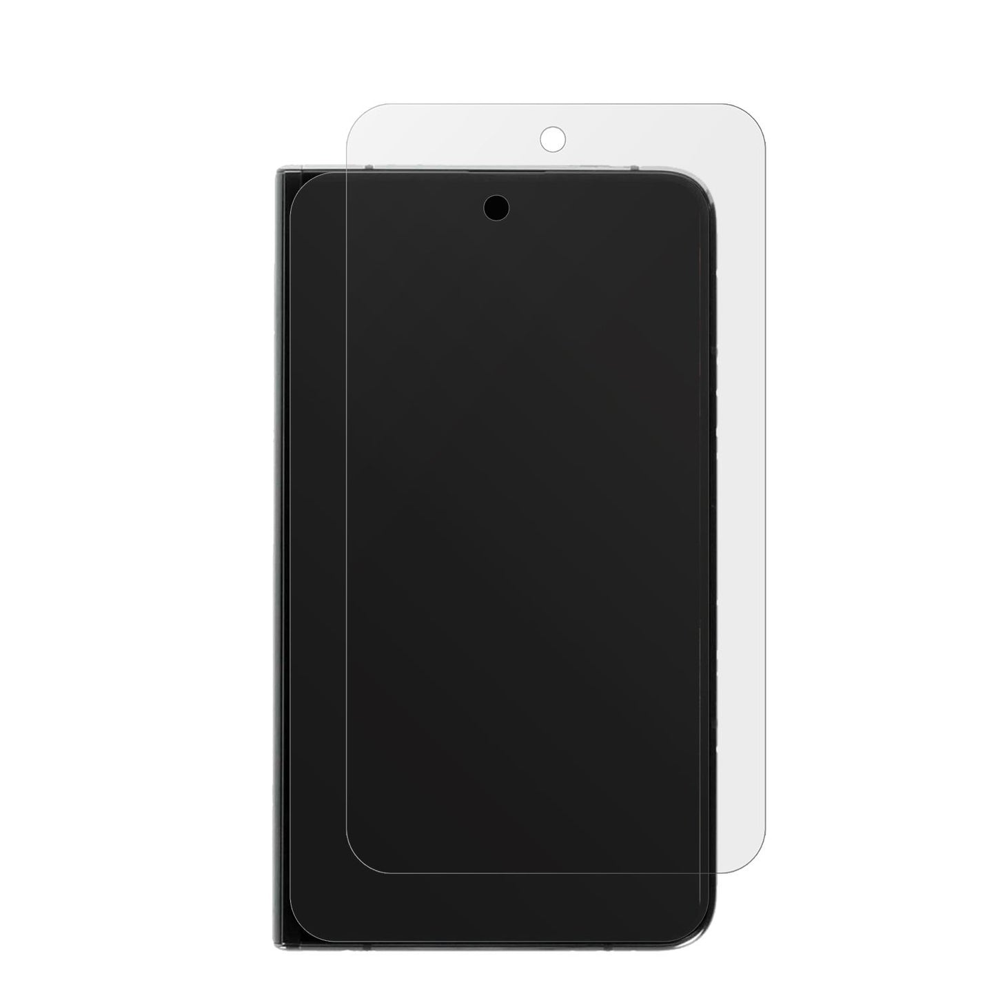 GooglePixel Fold (Außenseite) mit aufgebrachter dipos Displayschutzfolie, die lästige Fingerabdrücke minimiert