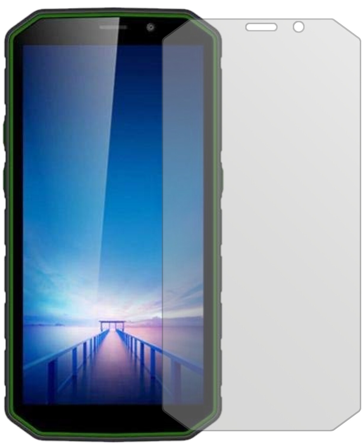 GuophoneXP9800 mit aufgebrachter dipos Displayschutzfolie, die lästige Fingerabdrücke minimiert