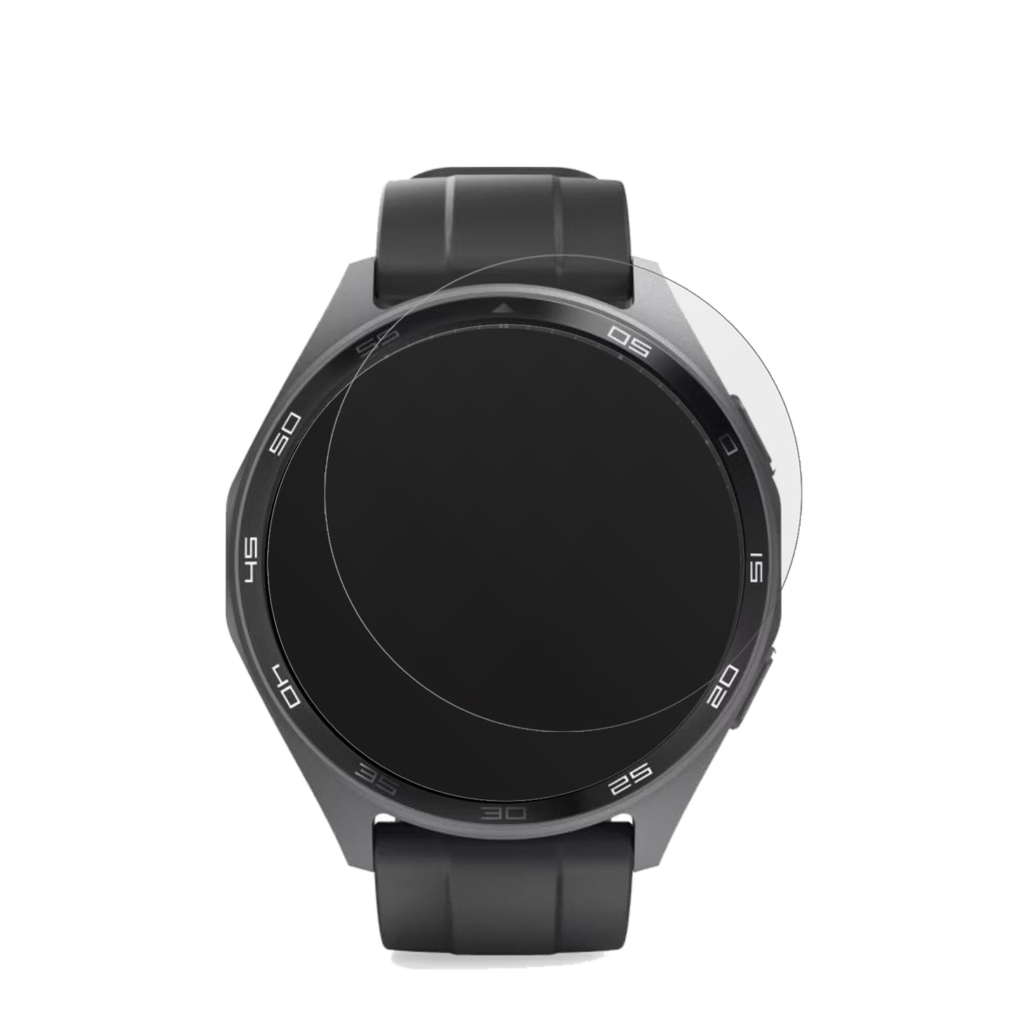 Hama7010 Smartwatch mit aufgebrachter dipos Displayschutzfolie, die lästige Fingerabdrücke minimiert