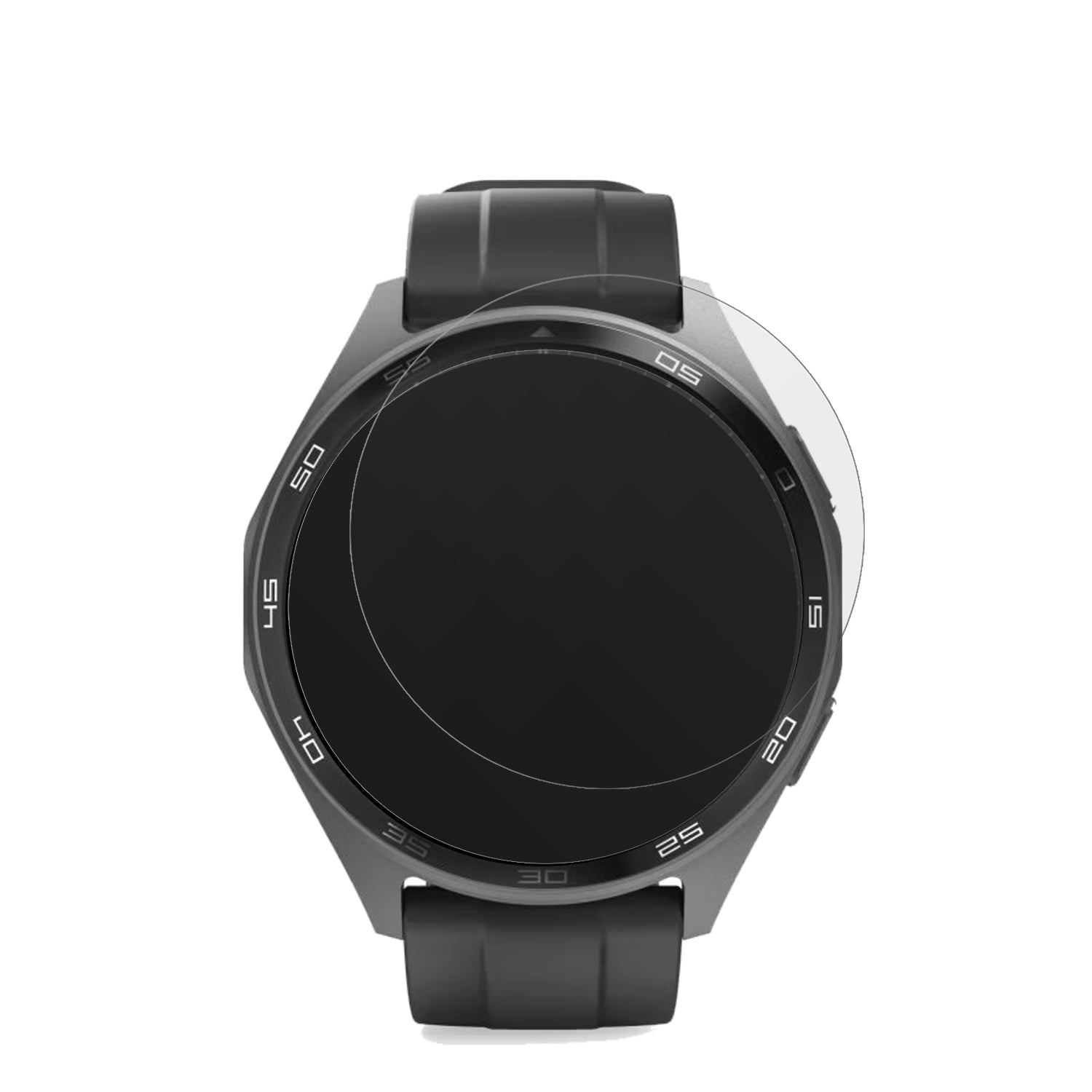 Hama7010 Smartwatch mit aufgebrachter dipos Displayschutzfolie, die lästige Fingerabdrücke minimiert
