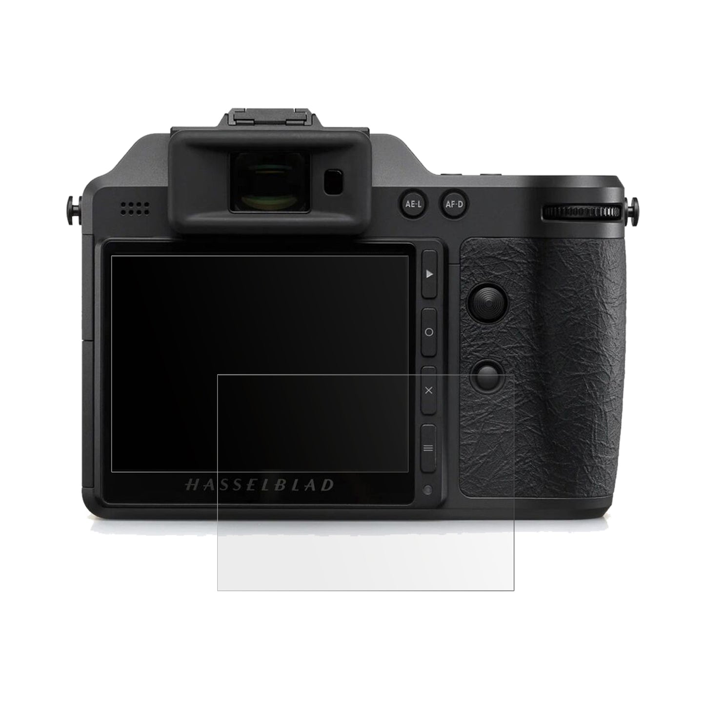 HasselbladX2D II mit aufgebrachter dipos Displayschutzfolie, die lästige Fingerabdrücke minimiert