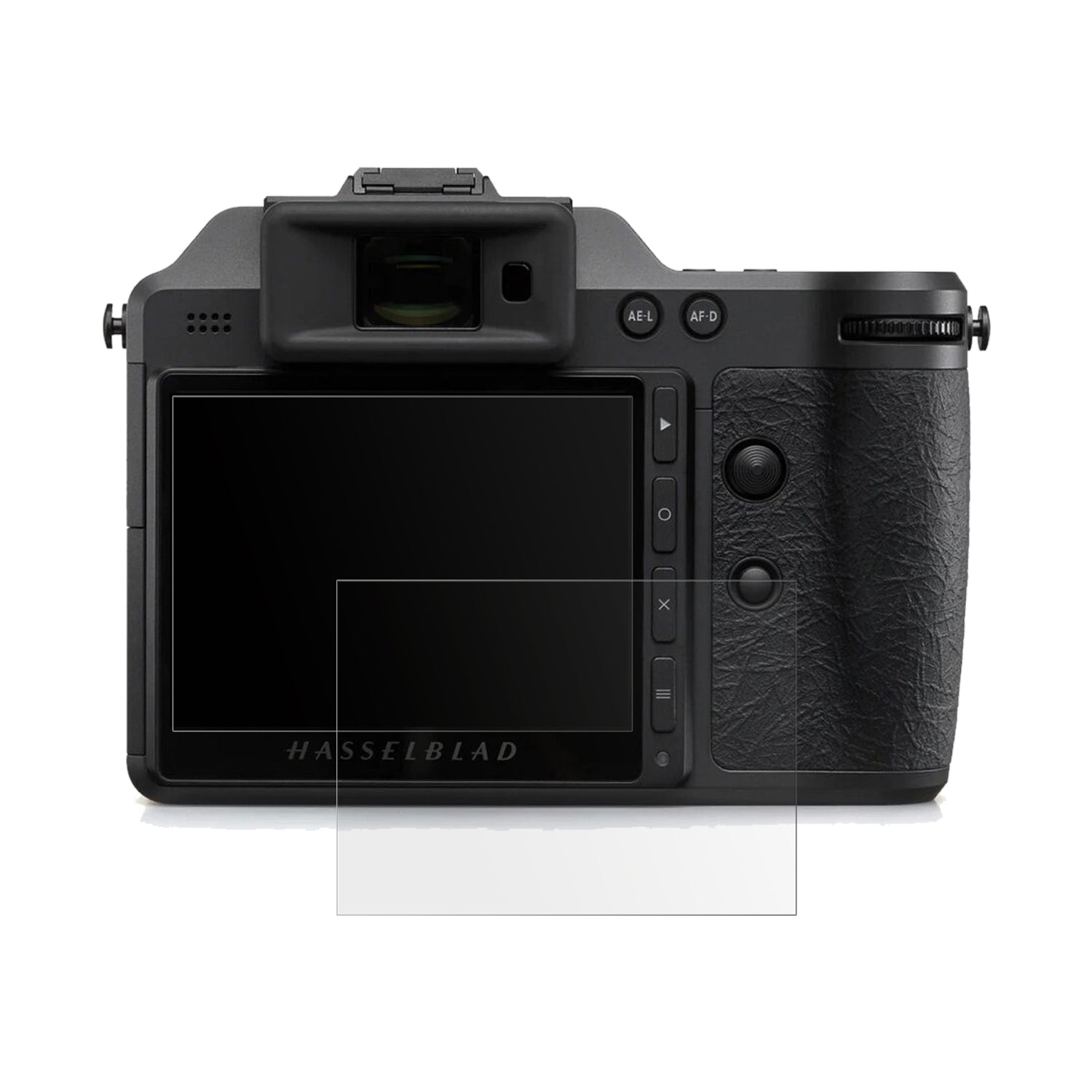HasselbladX2D II mit aufgebrachter dipos Displayschutzfolie, die lästige Fingerabdrücke minimiert