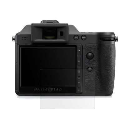 HasselbladX2D II mit aufgebrachter dipos Displayschutzfolie, die lästige Fingerabdrücke minimiert