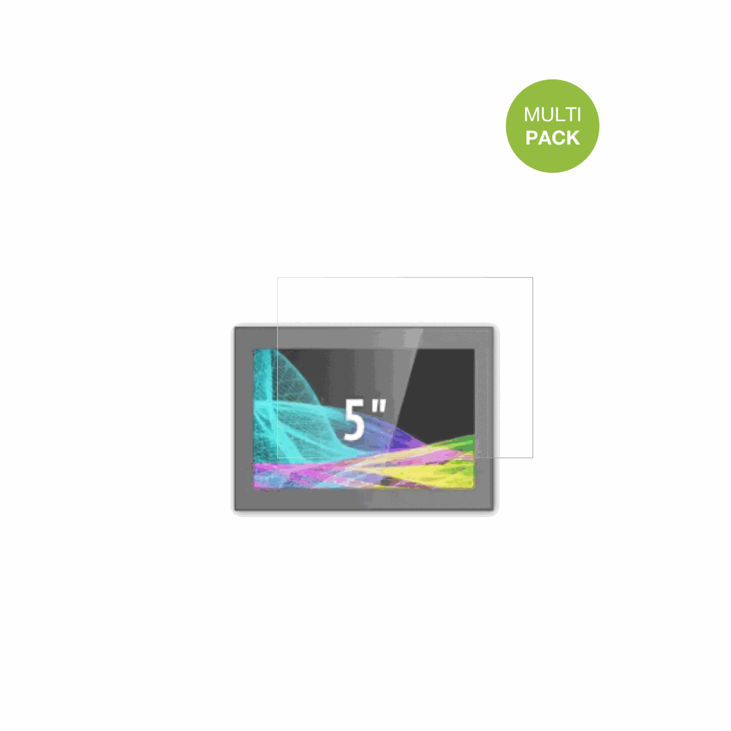 HMI UltratronikGlass Touch Front 5 Zoll mit aufgebrachter dipos Displayschutzfolie, die lästige Fingerabdrücke minimiert
