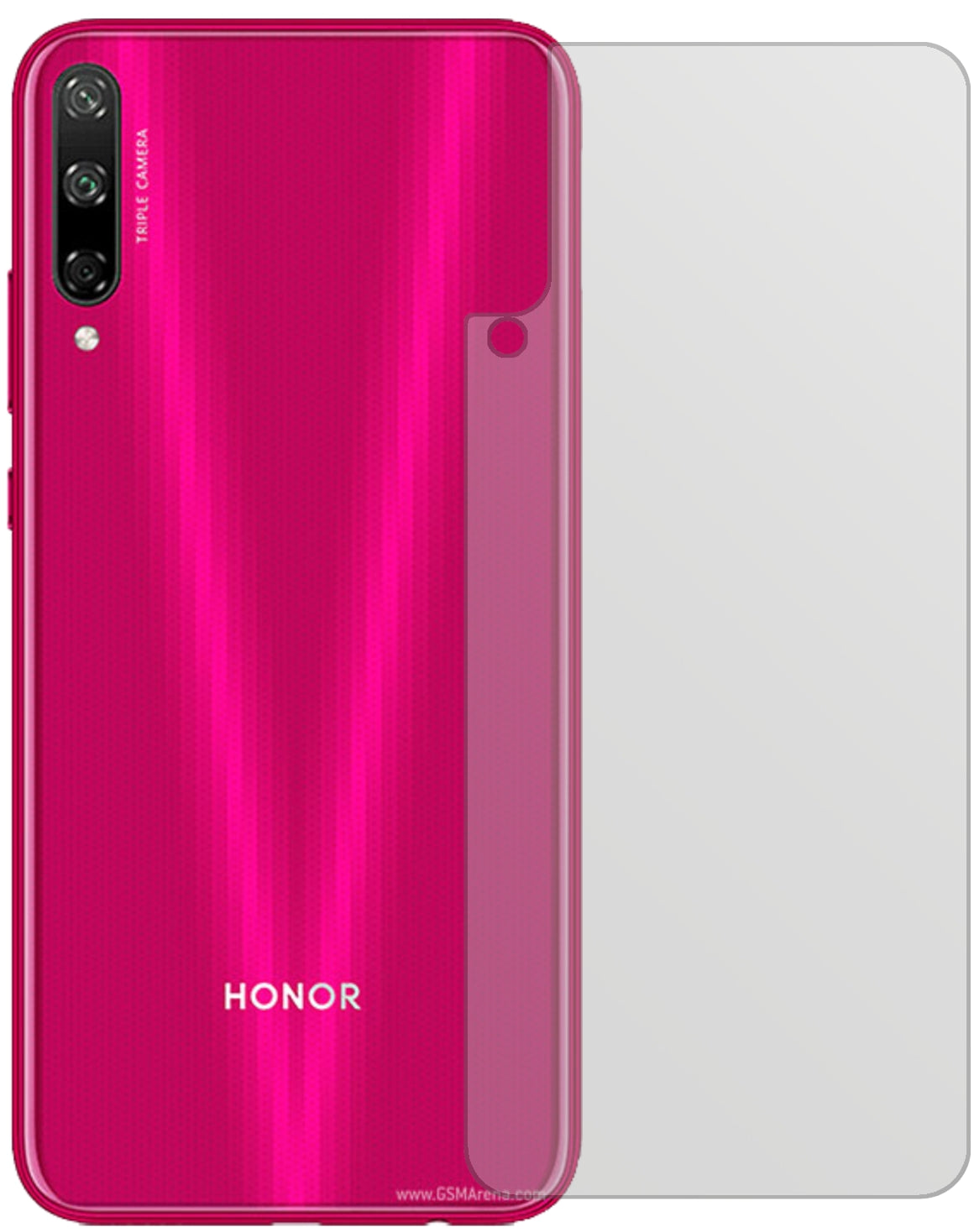 HonorPlay 3 Rückseite mit aufgebrachter dipos Displayschutzfolie, die lästige Fingerabdrücke minimiert