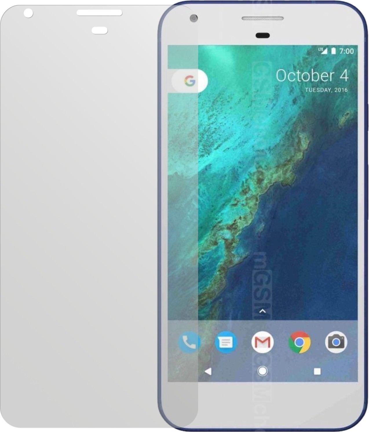 HTCPixel mit aufgebrachter dipos Displayschutzfolie, die lästige Fingerabdrücke minimiert