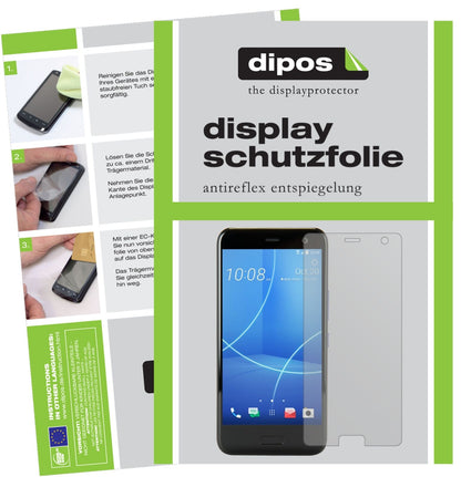 HTCU11 Life mit aufgebrachter dipos Displayschutzfolie, die lästige Fingerabdrücke minimiert