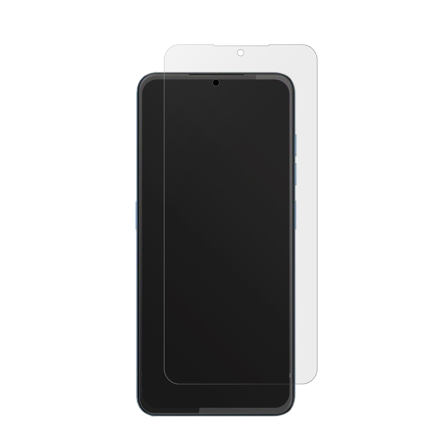 HTCWildfire E4 Plus mit aufgebrachter dipos Displayschutzfolie, die lästige Fingerabdrücke minimiert