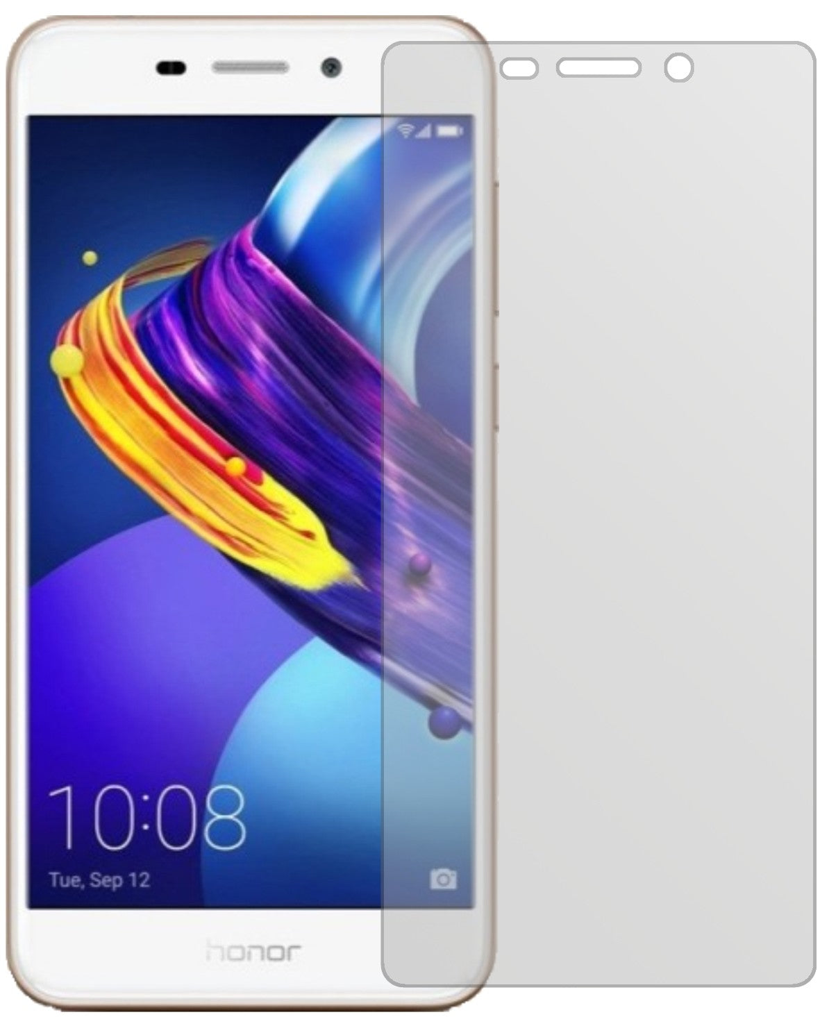 HuaweiHonor 6C Pro mit aufgebrachter dipos Displayschutzfolie, die lästige Fingerabdrücke minimiert
