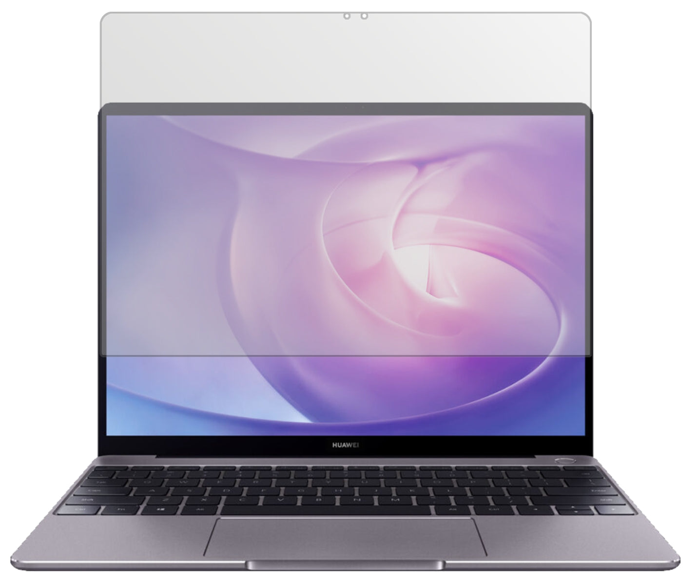 HuaweiMatebook 13 mit aufgebrachter dipos Displayschutzfolie, die lästige Fingerabdrücke minimiert